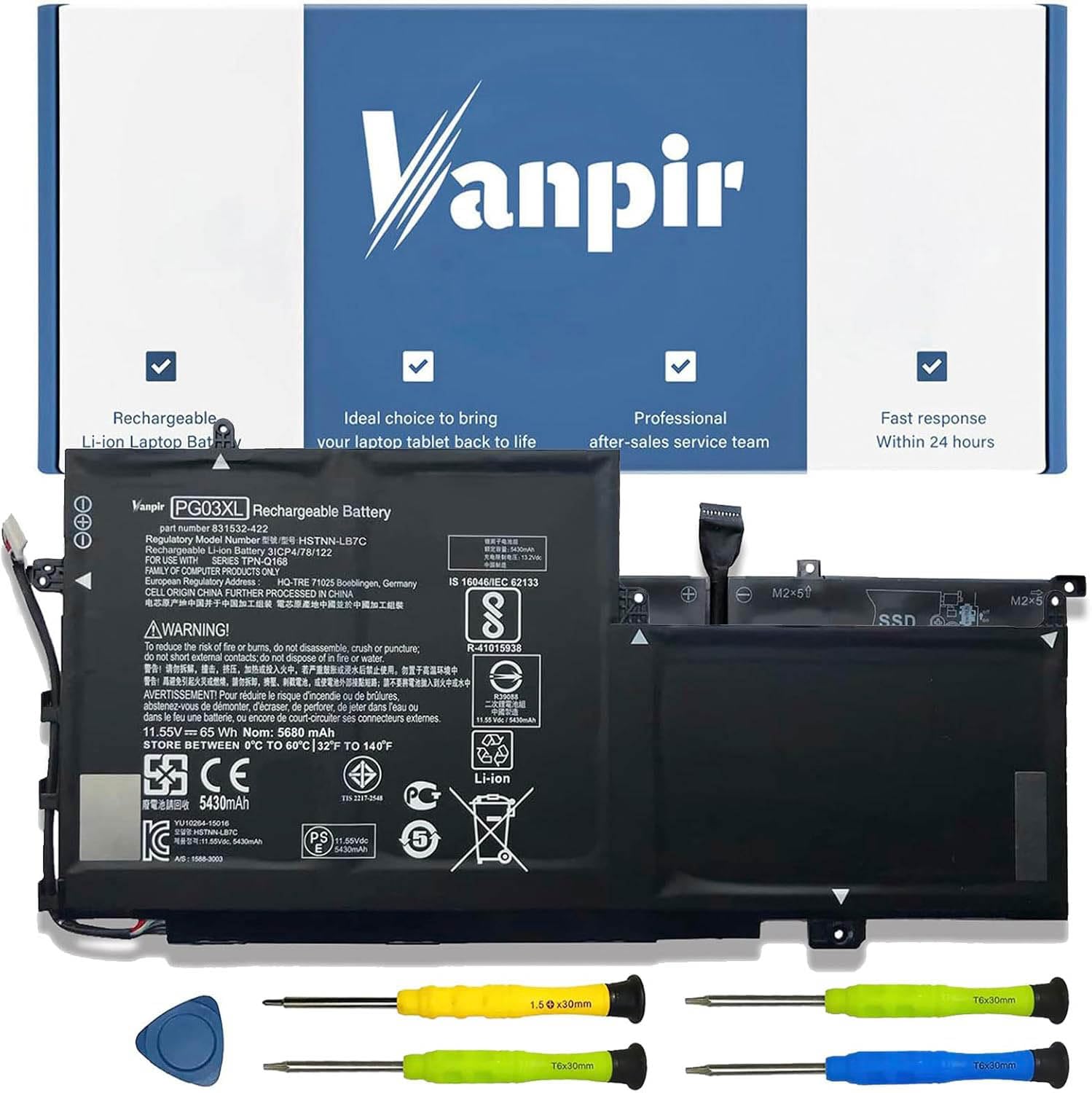 Amazon.com: VANPIR PG03XL 831758-005 831532-422 Battery for HP